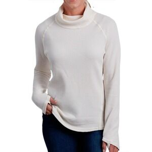 Kuhl Petra Turtleneck Thermal Top Medium Women Sea Salt Waffle Base Layer Hiking